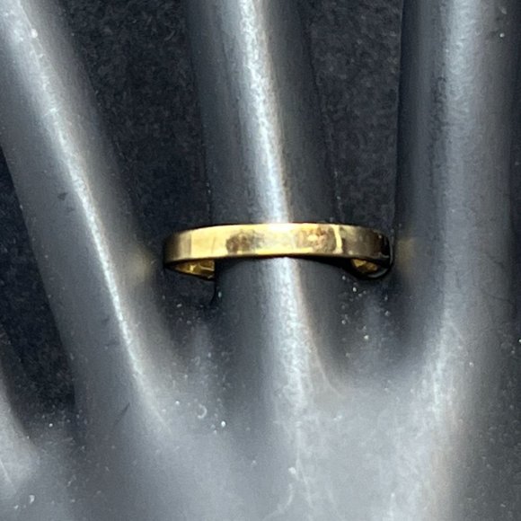 Vintage Roman Gold Tone, Pink Marque And Clear Rhinestone Statement Ring (R286) - Picture 3 of 5